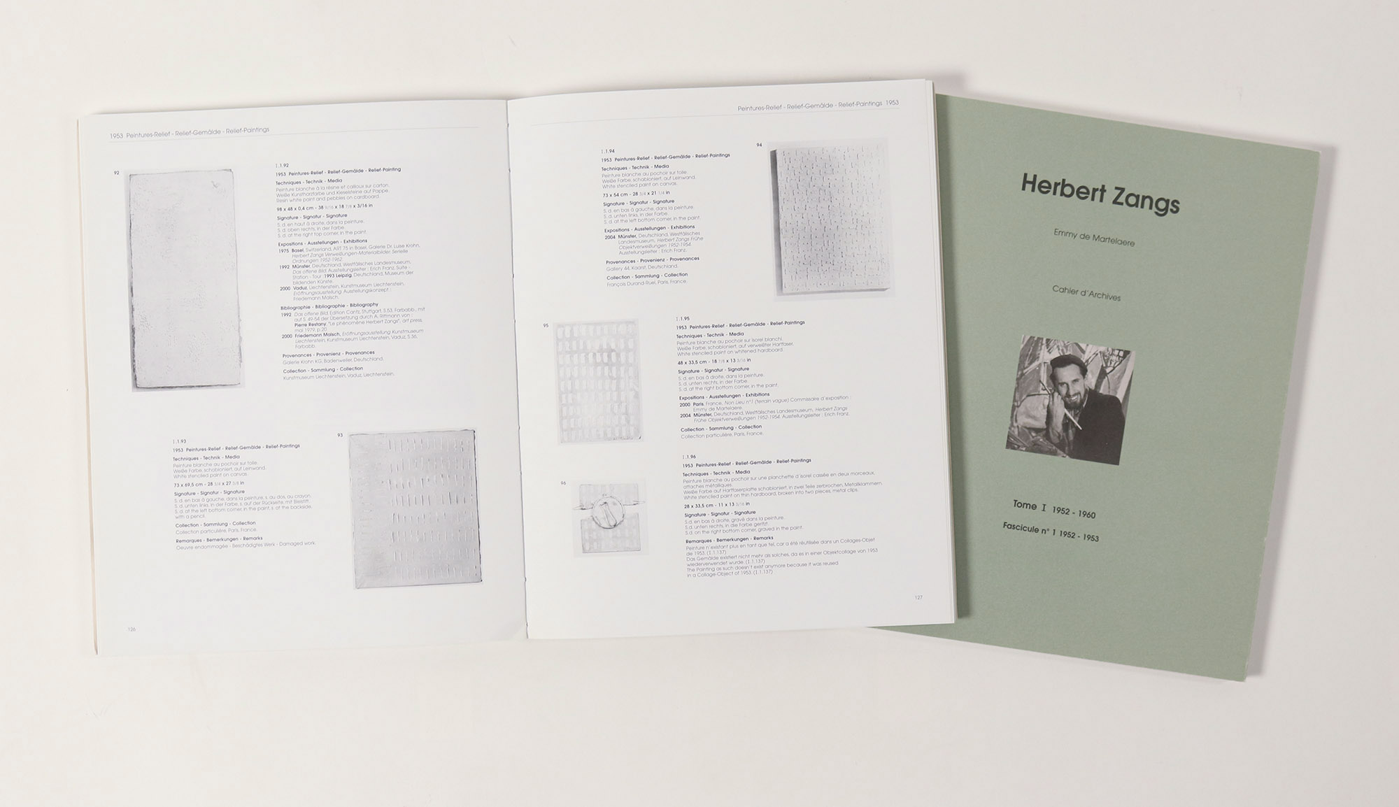 Herbert Zangs: Catalogue Raisonné Tome I [Fascicule n°1-4 inkl. Cahier d'Archives] + III [Fascicule n°1 inkl. Cahier d'Archives]